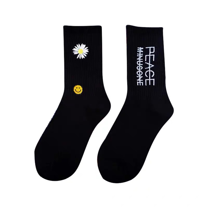 GD Small Daisy Flower Peace In The Long Cotton Tube Socks Right Zhilong Af1 Peaceminusone